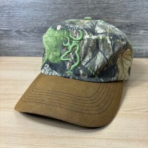 Browning Hat Cap Strap Back Brown Camo Hunting Outdoors Adjustable